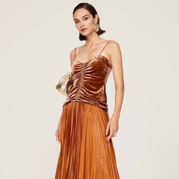 ♥️ Tibi Stretch Velvet Ruched Cami - Picture 3 of 16